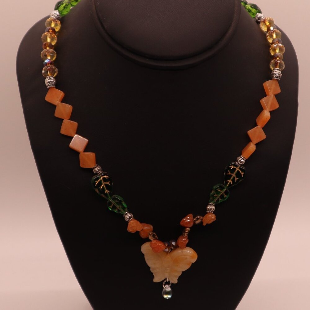 Gemstone Beaded Necklace ( HANDMADE )